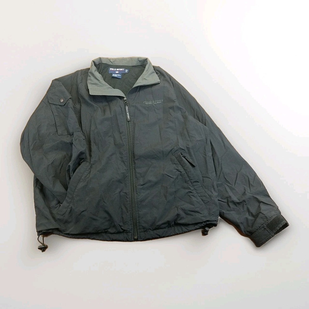Ralph Lauren POLO SPORT Windbreaker‎ Nylon Jacket Mens Size Large VTG 90s Black